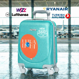Компактен и практичен ABS авио куфар за ръчен багаж, 46cm - Turquoise 1217