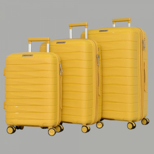 Комплект авиоспинъри куфари от висок клак полипропилен - 3 бр. куфари - YELLOW