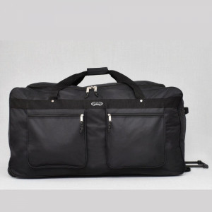 Огромен текстилен сак с теглич, с две шини на дъното за повече здравина - дължина 88 см. - 36-3 - черен