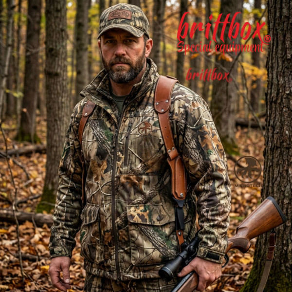 Тактически нагръден/раменен кобур BRITTBOX HOLSTER CLASSIC BROWN LEFTс боен/ловен нож-кама COLD STEEL  COUNTER TAC I