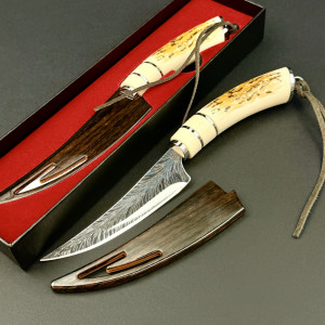 Елегантен подаръчен нож ORIENT LEAF, steel 5Cr13Mov, твърда кания и красива подаръчна кутия.