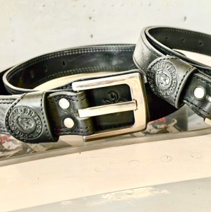 Класически мъжки колан BRITTBOX CUSTOM CLASSIC, телешки бланк и неръждаема стомана- качествен ТОП подарък