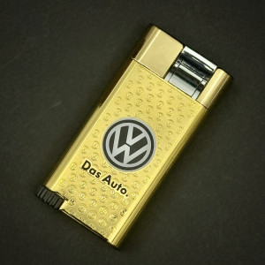 Запалка Volkswagen GOLD, метален корпус, газ, ветроупорна дюза