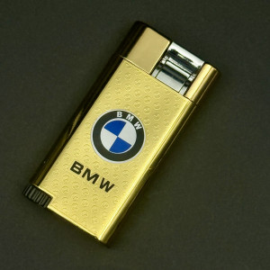 Запалка BMW GOLD, метален корпус, газ, ветроупорна дюза