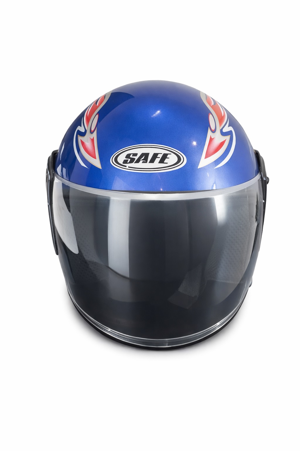 Каска с визьор за мотор, скутер, ATV - размер M/L, Син металик