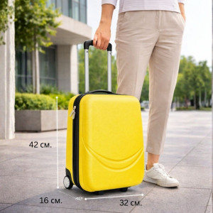 Твърд ABS АВИО куфар за ръчен багаж TRANSIT YELLOW 42/32/16 см
