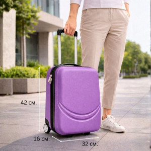 Твърд ABS АВИО куфар за ръчен багаж TRANSIT PURPLE 42/32/16 см