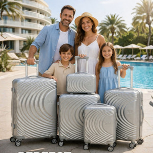 Висок клас авио спинъри ТR SILVER ABS- 5 броя, разширяващи се, четири въртящи колелца,заключване с цифров шифър, всички екстри, куфари