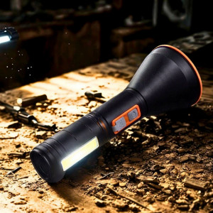 🔦 Практичен LED фенер с алуминиев корпус 2 в 1 с 2 режима и странична работна лампа-FA-8025C