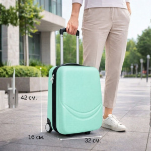 Твърд ABS АВИО куфар за ръчен багаж TRANSIT MINT  42/32/16 см