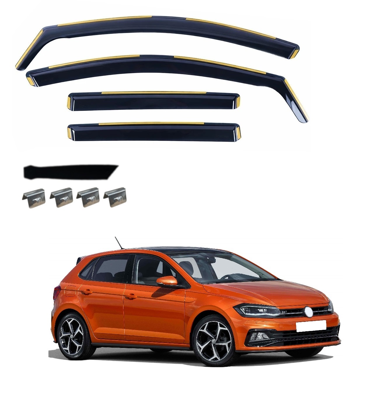 Комплект от 4бр. ветробрани за VW POLO VI HATCHBACK 2017 г. +