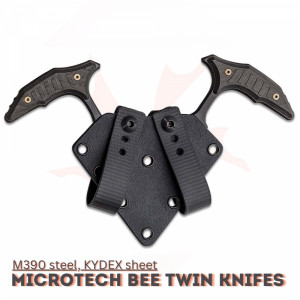 Двойка тактически ножове Microtech BEE TWINS, стомана M390, кания KYDEX за колан