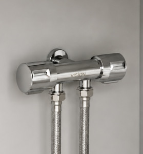 Лукс спирателен кран за мивка/биде 1/2" към  1/2" и 3/4" – стенен, хром