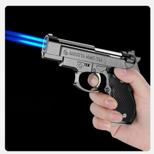 Супер реалистична двуцевна газова запалка BERETTA M92G CQB, ветроупорна, пиезо запалване