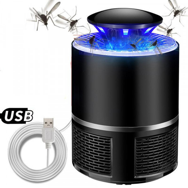 Безшумен UV капан за комари с мощно засмукване, за площ 20 кв. м., с USB захранване