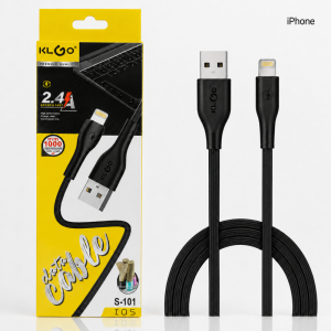 Кабел за бързо зареждане и пренос на данни KLGO S-101 Lightning кабел – 1 м за Iphone, 2.4А