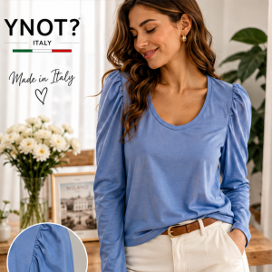 Дамска блуза  YNOT? , размер S, 100% памук, син цвят, Италия