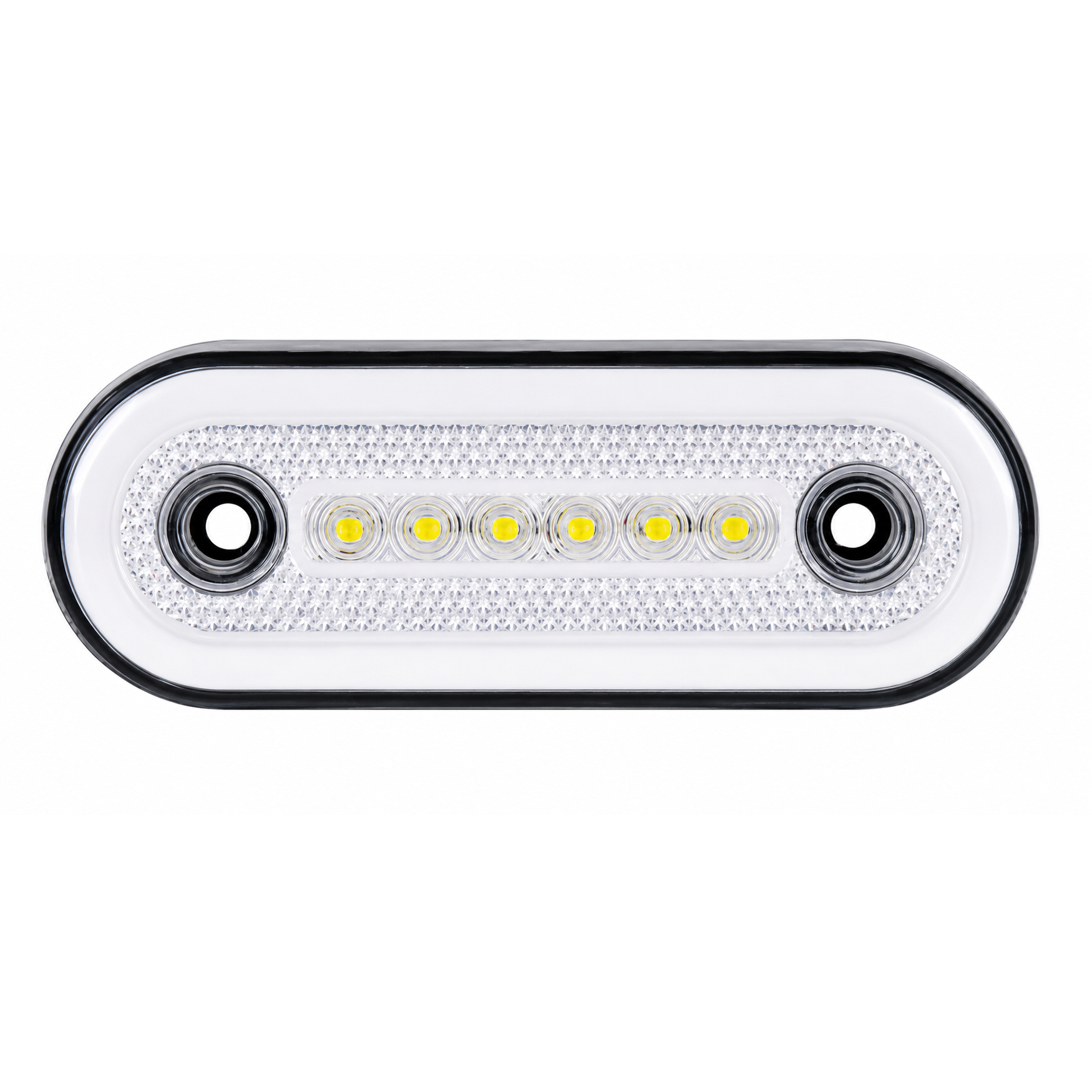 Овален LED габарит 12-24V, бял, 24 LED с неон ефект, 115 x 44 мм