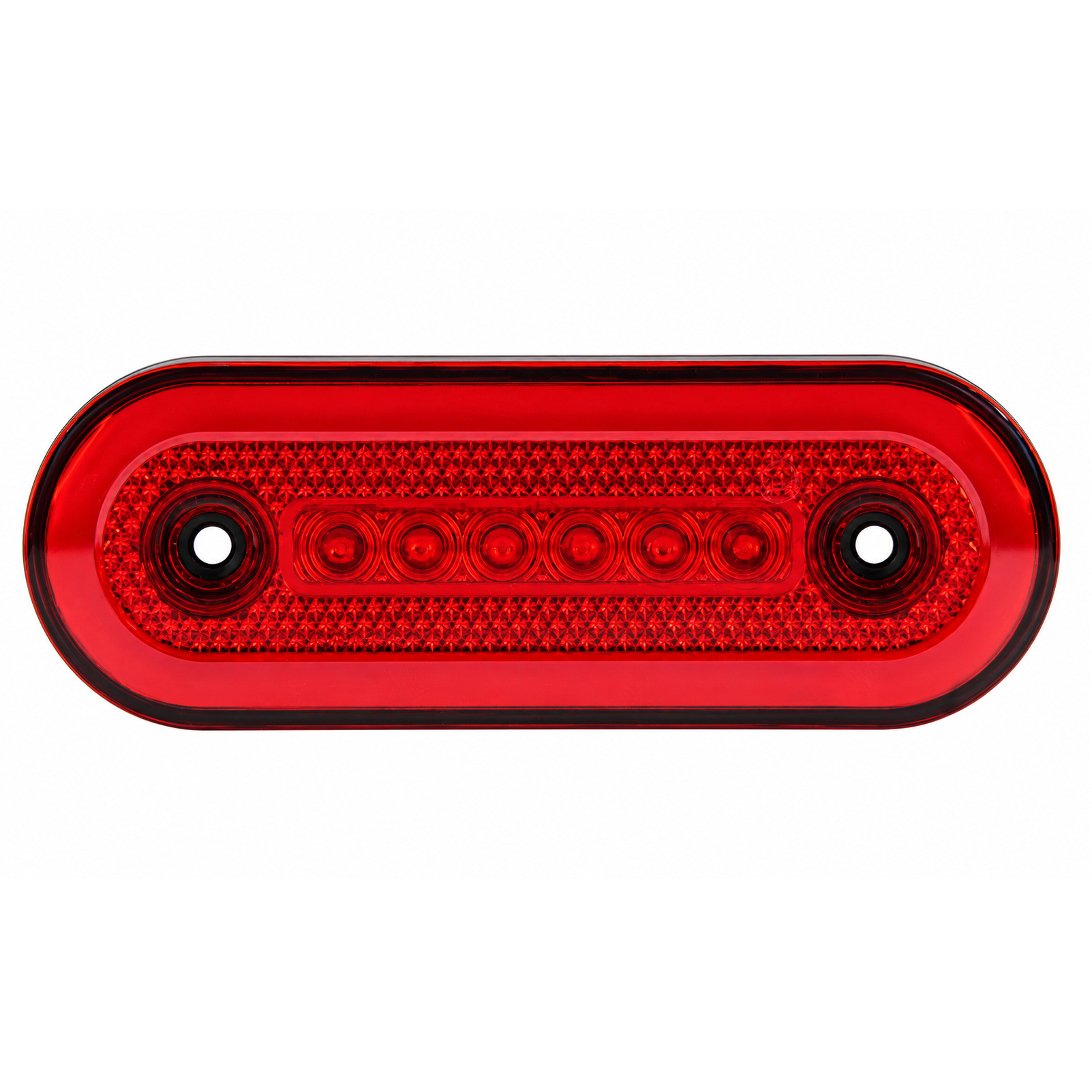 Овален LED габарит 12-24V, червен, 24 LED с неон ефект, 115 x 44 мм