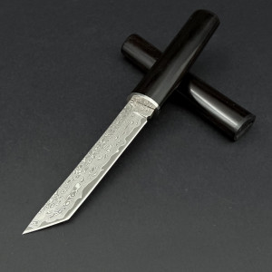 Компактен японски работен нож Shumi Kiridashi Damaskus DARK, дамаска стомана, дръжка и кания акрилна смола