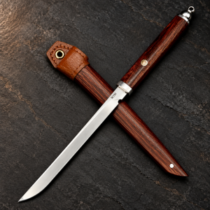 Японски нож Shinobi, тайно оръжие на нинджите, инструментална стомана M390 Böhler,  кания палисандър
