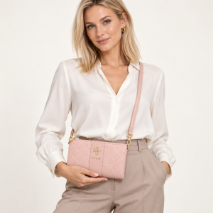 9624 GUESS Чантичка за телефон GUESS – розова, PU покритие, Peony 4G и класическо лого