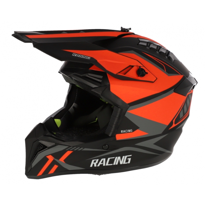 Каска мото крос 127 размер M BLACK ORANGE 2