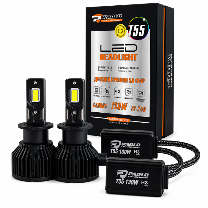 Лед крушки за кола - H3 / T55 - 130W - 12/24V