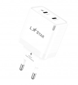 L✮STAR LS76 GaN Адаптер PD35W с два USB-C порта - Бял