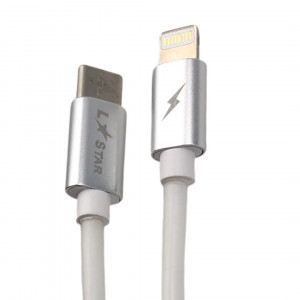 Силиконов кабел LS-09 L✮STAR USB-C към Lightning - Бял