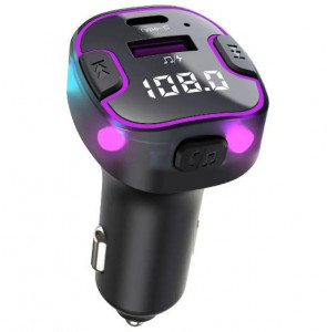 EARLDOM M99 FM Трансмитер с бързо зареждане за кола 1USB-C1USB 3.1A с амбиентно осветление