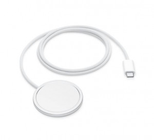 Оригинално Безжично Магнитно USB-C Зарядно APPLE за iPhone, Magsafe Charger 15W MHXH3ZM/A, Бял