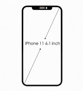 Предно стъкло (части) за iPhone 11 6.1" - Черен