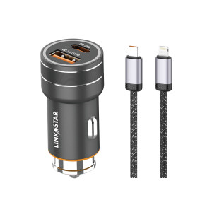 LINK✮STAR CC48 48W Бързо зарядно PD30W + QC18W Type-C към Lightning