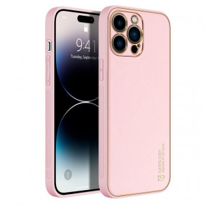 Кожен кейс със силикон отстрани+кам. TP-35 iPhone 12     - Розов