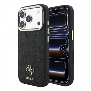 3231 GUESS HC MAGSAFE PU IP18 PRO MAX BLACK STRIPE HS PEONY 4G LOGO