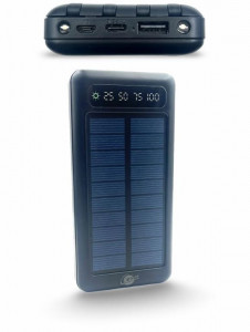 L✮STAR SL-11 4в1 Соларно преносимо зарядно с вградени кабели - 10,000MAH - Черен