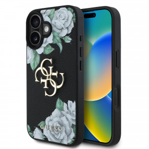 6927 GUESS HC GRAINED PU ROSES AND BIG 4G LOGO BLACK IP16