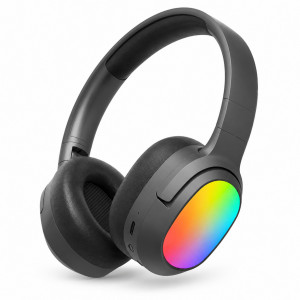 LELISU LS-257 – Черен Безжични Bluetooth слушалки  V5.4 с RGB осветление, Type-C, до 10 часа работа