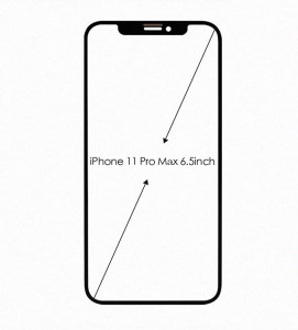 Предно стъкло (части) за iPhone 11 Pro max 6.5" - Черен