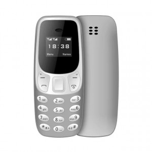 BM10 Мини мобилен телефон (Сив) – Най-малкият в света отключен Dual SIM с промяна на гласа, Bluetooth