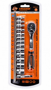 WIB-33 Комплект тресчотка с вложки KINGQUEEN, 1/4", 15 части