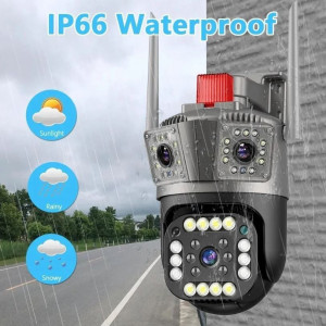 A3H 1080P 360 (APP:V380PRO) IP WIFI+LAN 2.4GHz Camera 3.0MP V380 3.6mm Двойна Външна охранителна камера