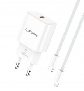 L✮STAR 25W 2в1 LS46 изх.USB-C PD Fast с кабел USB-C към Lightning