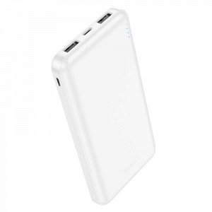 HOCO J100 Powerbank 10,000mAh High-ranking, с 3 изхода USB x 2 T-C x 1 - Бял