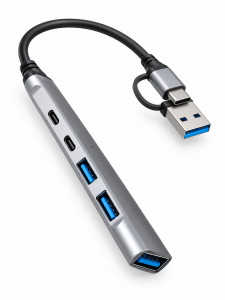 GL-315 USB Hub 5 в 2  с 2-в-1 USB-A / USB-C конектор – 3x USB-A + 2x USB-C
