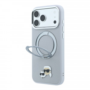 8694 KARL HC MAGSAFE IP18 PRO MAX GREY PU W/RING STAND 360 KC HEADS PIN