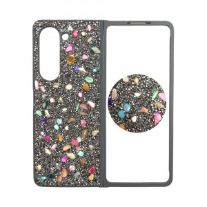D70 Калъф с камъни за Samsung Z Fold 4 от 2 части - Сив