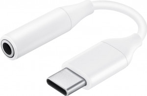 S22/S8 кут. AUX преходник 3.5 F / USB-C M - Бял