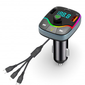ALLISON ALS-A36 FM Трансмитер с bluetooth  (2*USB изход+USB-C) с вградени кабели